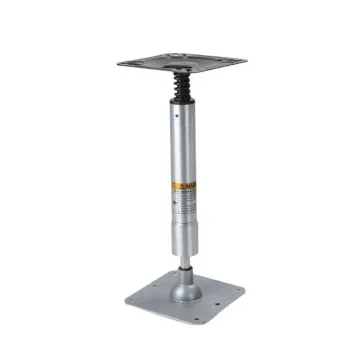 Hi-Lo 3-Piece Pedestal Seat Kit - Brushed Aluminum Finish for Pontoon Boats