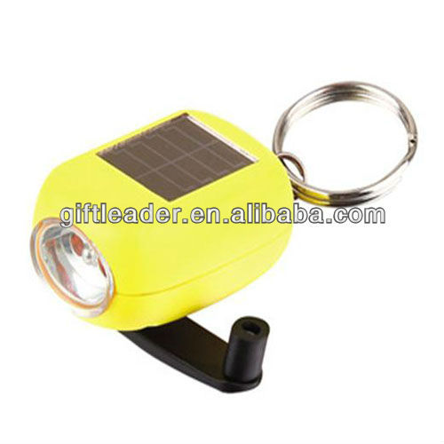 2 LED Cranking and Solar Keychain Light