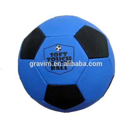 custom blue color soft touch soccer ball/PVC soft touch soccer ball/soft touch football
