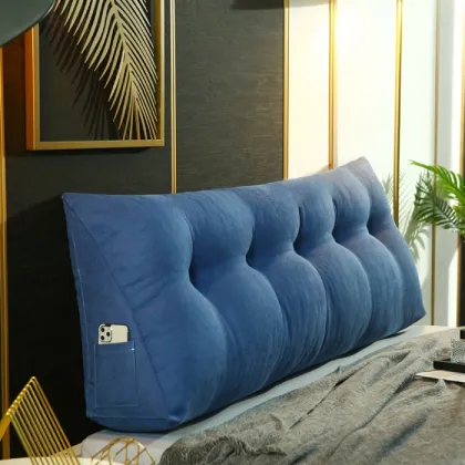 Korean Velvet Triangle Cushion Lengthened Bedside Cushion
