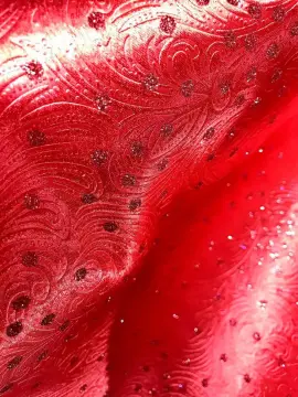 Polyester emboss metallic design fabric