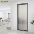Puerta batiente minimalista de vidrio estriado de aluminio ultradelgada | JBDHOME