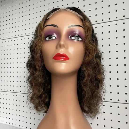 Free Shipping Natural Black Woman 100% Lace Luxury Loose Wave Lady Lace front Virgin Pixie Cut Human Hair Wig