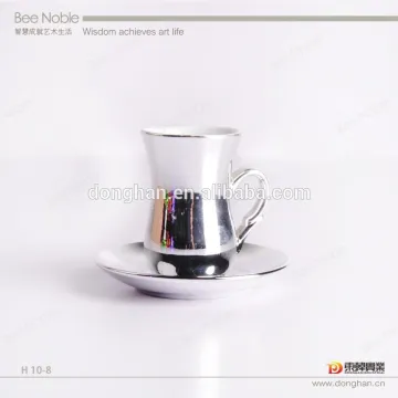 Made in China electroplated cake cup and saucer set