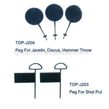 Peg for discus hammer javelin