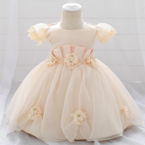 Short Sleeve Puffy Mesh Princess Dress for Children