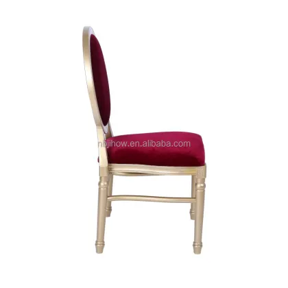 Resin Round back velvet cushion louis wedding chair for party  rental