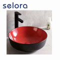 European Style Round Black and Red Color Basin