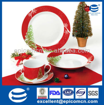 hot selling Christmas tree decoration porcelainware Christmas printing