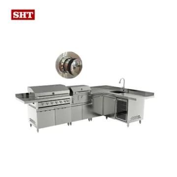 304 Stainless Steel DIY Modulars Charcoal Oven Grill Kitchen Cabinet