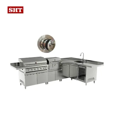 304 Stainless Steel DIY Modulars Charcoal Oven Grill Kitchen Cabinet
