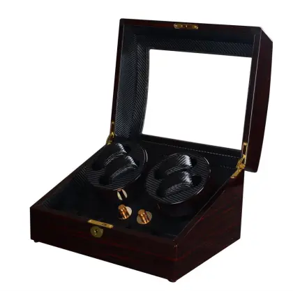 Ebony Watch Winder Box With Window