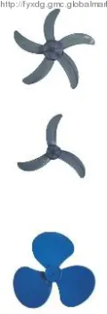 plastic blades in different sizes