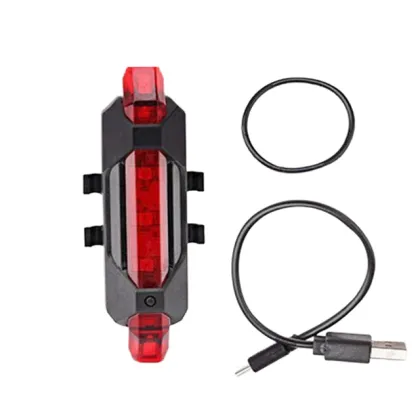 USB Rechargeable Bicycle Tail Light - LED Lamp for Night Riding