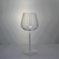 Wholesale Waterfall Optic Crystal Ribbed Wine Glass Goblet