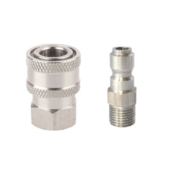 Stainless Steel 1/4\" Quick Connect Coupler and Plug for Pressure Washers