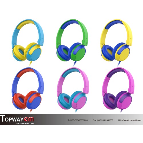 Wired Kids Foldable Headphones with safe volume limit