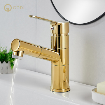 GODI Commercial Gold Modern Basin Tap
