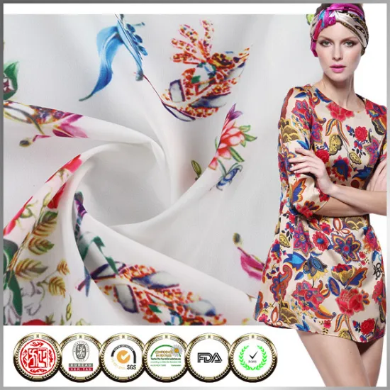 chiffon dress fabric 100 Polyester fabric plain floral chiffon fabric