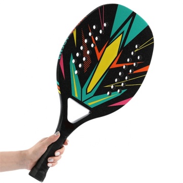 Custom Design Carbon Fiber Beach Tennis Racket with Fiberglass and Color Options