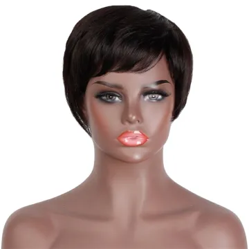 Vigorous Vendor Wholesale Hair Monofilament Black Natural Looking Pixie Short Wig Synthetic