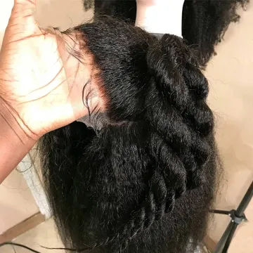 100% Human Hair Pre Plucked Full HD Lace Closure Wig Wholesale Raw Indian Virgin Hair Kinky Straight Lace Frontal Wig Vendors