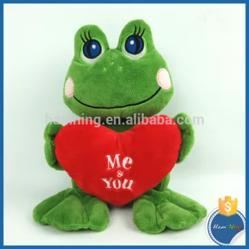 25cm plush frog toys Me & You lovers bulk valentine gift ideas for wife
