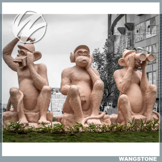 Life size modern stone monkey garden statues for outdoor decoration
