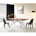 Modern dining table in wooden top