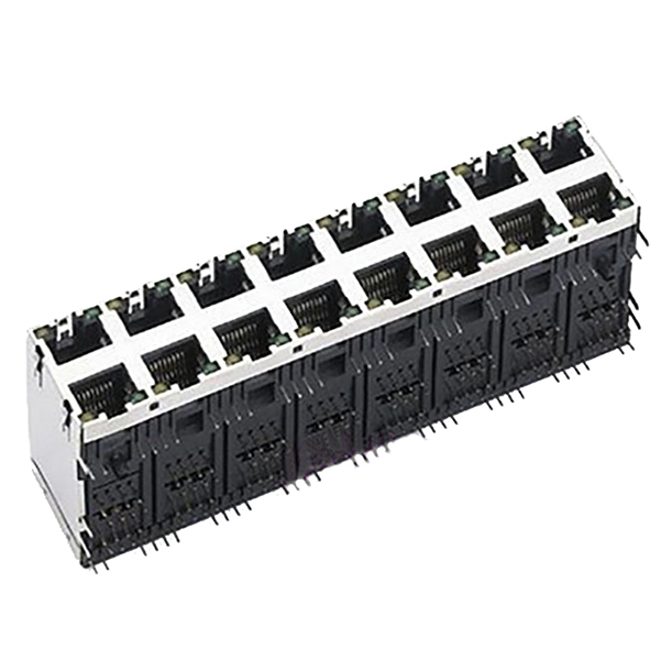 Jack RJ45 2x8P được che chắn với EMI