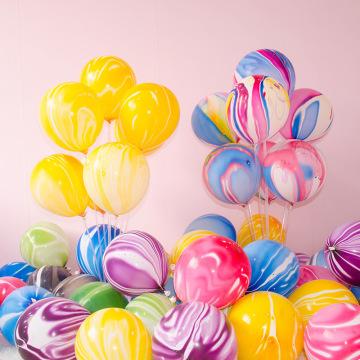 Wholesale Multi Color Latex Balloons: Birthday Decorations with Cloud, Pink Agate, and Marble Patterns