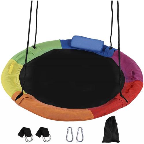 New Design Unique Outdoor Round Nest Swing Rainbow