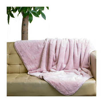 Double sides faux fur throw blankets Fur blanket faux