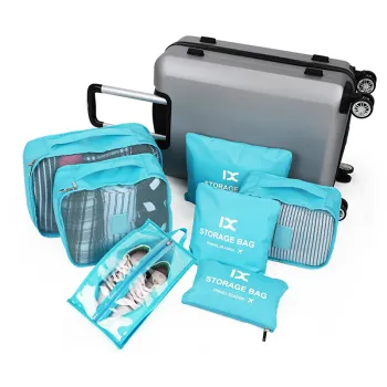 2018 6pcs/set Fashion Travel Luggage Packing Cubes - Waterproof Polyester Bags Wholesale