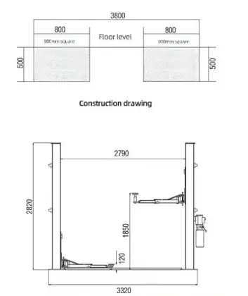 Car Lift With Two post Lift auto Lift