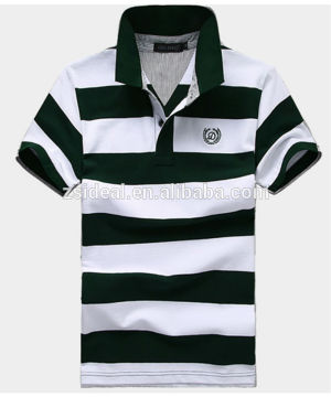 new design Ladies/men`s 100% cotton pique stripe polo shirt
