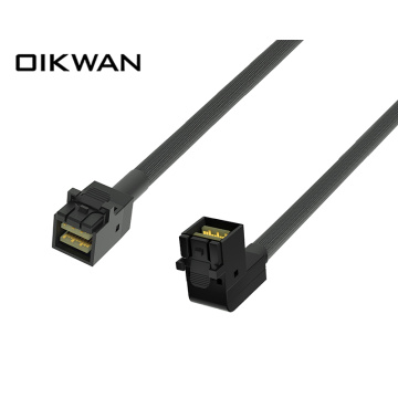 MINISAS HD SFF-8643 ke SFF-8643 90 derajat SAS HD internal ke kabel SAS HD internal