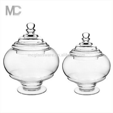 Crystal clear large glass storage jars with lid wholesale