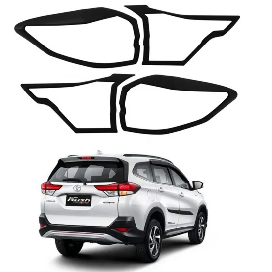 YCSUNZ ABS Black Rear Tail Light Cover for Toyota Rush 2018-2023