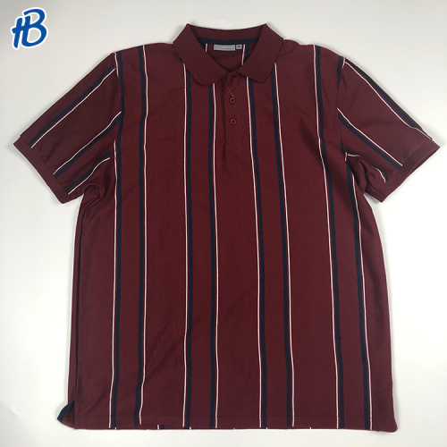 Schoolwear Polo Shirts men's striped short sleeves red unisex t shirt Supplier