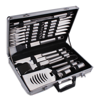 24-Piece Stainless Steel BBQ Tool Set with Case