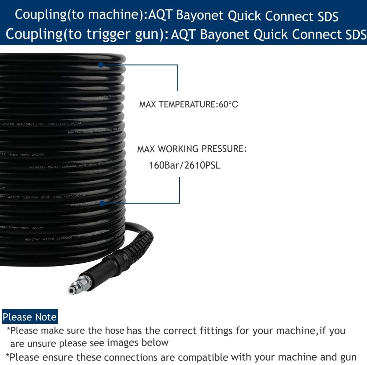 5-50m Mangueira de alta pressão com conector rápido Ambas as extremidades para arruelas de alta pressão