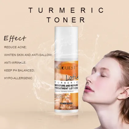 Organic Vegan Facial Care Set: Anti-Acne Serum, Skincare Cream, and Whitening Turmeric Skin Care
