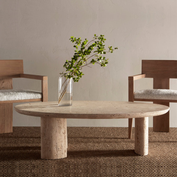 Italian Minimalist Natural Marble Tea Table