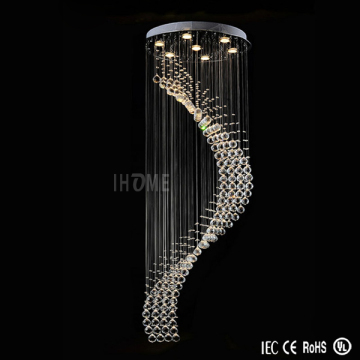 Modern led Crystal Raindrop Light Fixture "S" Stairwell Chandelier