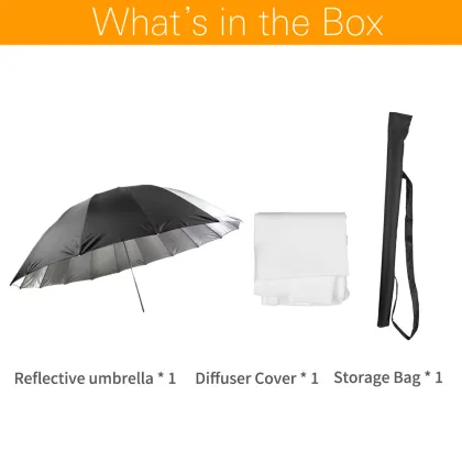 Godox 75 Inch 178cm Silver Black Reflective Umbrella Lighting Kit