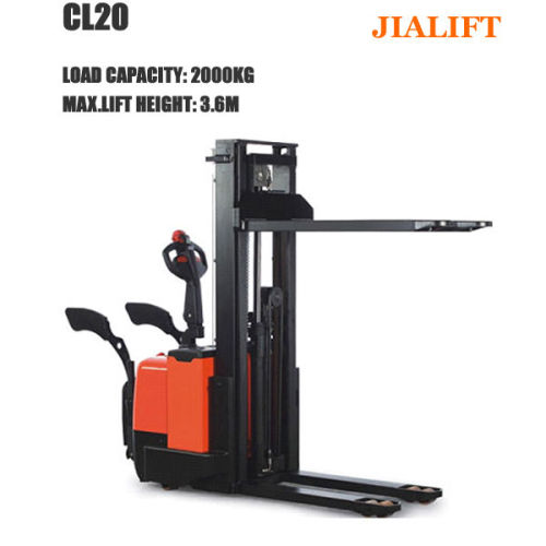 Rider 2000kg Full Electric Pallet Stacker Cl20, High Quality Rider ...