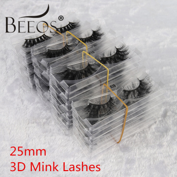Beeos 3D Real Mink Eyelashes Cruelty Free Handmade Full Strip Lashes Beauty Soft False Makeup Eyelash Extension Tools Wholesale
