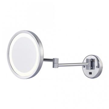 Lighted two arm extending wall mirror