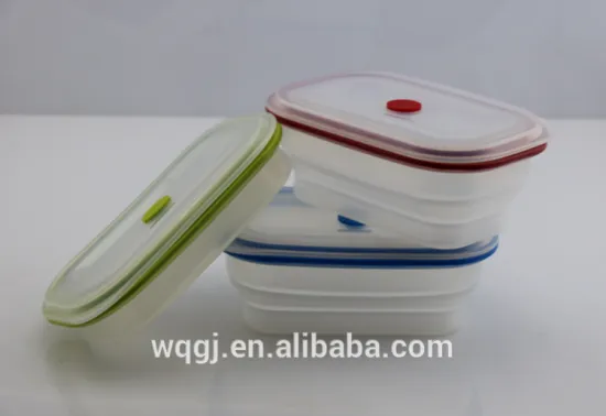 Portable Silicone Bento Silicone Collapsible Food Storage Container with Plastic Lid Lunch Box